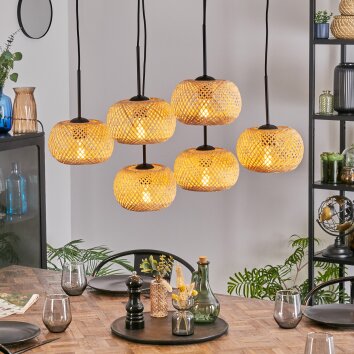 Bauro Lampa wisząca, Lampa wisząca Ecru, 6-punktowe Bauro Lampa wisząca, Lampa wisząca Ecru, 6-punktowe