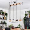 Koyoto lampa wisząca, kula świetlna, lampa wisząca kolory naturalne, czarny, 4-punktowe