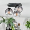 Koyoto lampa sufitowa, kula świetlna 30 cm przezroczysty, przydymiony, 3-punktowe