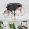 Koyoto lampa sufitowa, kula świetlna 30 cm bursztynowy, przezroczysty, przydymiony, 3-punktowe