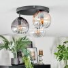 Koyoto lampa sufitowa, kula świetlna 30 cm bursztynowy, przezroczysty, przydymiony, 3-punktowe