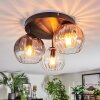 Koyoto lampa sufitowa, kula świetlna 30 cm bursztynowy, przezroczysty, przydymiony, 3-punktowe