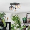 Koyoto lampa sufitowa, kula świetlna 30 cm bursztynowy, przezroczysty, przydymiony, 3-punktowe