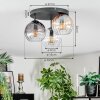 Koyoto lampa sufitowa, kula świetlna 30 cm bursztynowy, przezroczysty, przydymiony, 3-punktowe