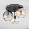 Koyoto lampa sufitowa, kula świetlna 30 cm bursztynowy, przezroczysty, przydymiony, 3-punktowe