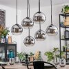 Koyoto lampa wisząca, kula świetlna, lampa wisząca chrom, przezroczysty, przydymiony, 6-punktowe