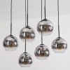 Koyoto lampa wisząca, kula świetlna, lampa wisząca chrom, przezroczysty, przydymiony, 6-punktowe