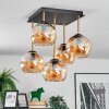Koyoto lampa sufitowa, kula świetlna złoty, czarny, 5-punktowe