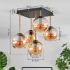 Koyoto lampa sufitowa, kula świetlna złoty, czarny, 5-punktowe