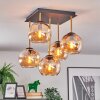 Koyoto lampa sufitowa, kula świetlna złoty, czarny, 5-punktowe