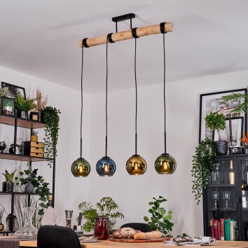 Koyoto Lampa wisząca, Kula świetlna, Lampa wisząca Ecru, Czarny, 4-punktowe Koyoto Lampa wisząca, Kula świetlna, Lampa wisząca Ecru, Czarny, 4-punktowe