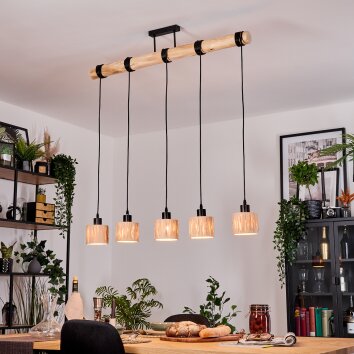 Granja lampa wisząca, lampa wisząca kolory naturalne, czarny, 5-punktowe