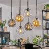 Ripoll lampa wisząca, kula świetlna, lampa wisząca bursztynowy, przezroczysty, przydymiony, 6-punktowe