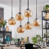 Ripoll Lampa wisząca, Kula świetlna, Lampa wisząca W kolorze bursztynu, 6-punktowe