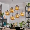 Ripoll Lampa wisząca, Kula świetlna, Lampa wisząca W kolorze bursztynu, 6-punktowe