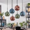 Ripoll Lampa wisząca, Kula świetlna, Lampa wisząca Niebeieski, Zielony, W kolorze miedzi, 6-punktowe
