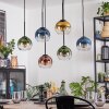 Koyoto lampa wisząca, kula świetlna, lampa wisząca niebeieski, złoty, zielony, przezroczysty, miedziany, 6-punktowe