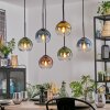 Koyoto lampa wisząca, kula świetlna, lampa wisząca niebeieski, złoty, zielony, przezroczysty, miedziany, 6-punktowe