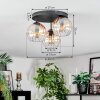 Koyoto lampa sufitowa, kula świetlna 30 cm bursztynowy, przezroczysty, 3-punktowe