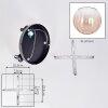 Koyoto lampa sufitowa, kula świetlna 30 cm bursztynowy, przezroczysty, 3-punktowe