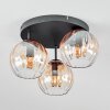 Koyoto lampa sufitowa, kula świetlna 30 cm bursztynowy, przezroczysty, 3-punktowe