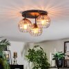 Koyoto lampa sufitowa, kula świetlna 30 cm bursztynowy, przezroczysty, 3-punktowe