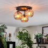 Koyoto lampa sufitowa, kula świetlna 30 cm bursztynowy, 3-punktowe