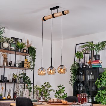 Koyoto Lampa wisząca, Kula świetlna, Lampa wisząca Ecru, Czarny, 3-punktowe