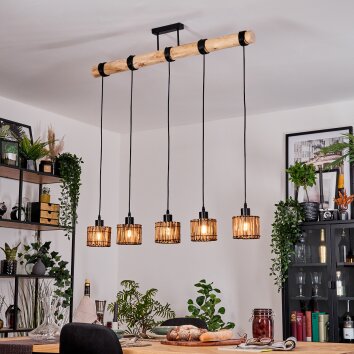 Cando Lampa wisząca, Lampa wisząca Ecru, Czarny, 5-punktowe