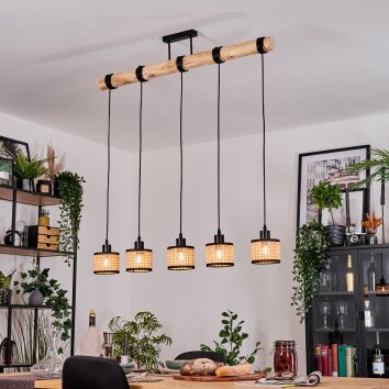 Ramila Lampa wisząca, Lampa wisząca Ecru, Czarny, 5-punktowe