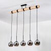 Koyoto Lampa wisząca, Kula świetlna, Lampa wisząca Ecru, Czarny, 5-punktowe