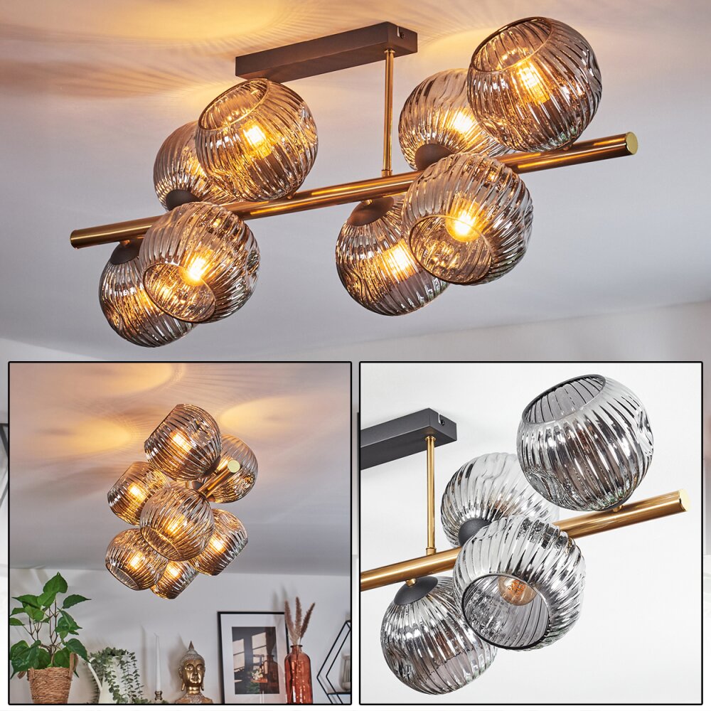 Ripoll Lampa sufitowa, Kula świetlna Złoty, Czarny, 8-punktowe main product photo