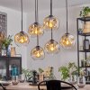 Ripoll lampa wisząca, kula świetlna, lampa wisząca bursztynowy, przezroczysty, 6-punktowe