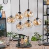 Ripoll lampa wisząca, kula świetlna, lampa wisząca bursztynowy, przezroczysty, 6-punktowe