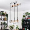 Koyoto lampa wisząca, kula świetlna, lampa wisząca kolory naturalne, czarny, 3-punktowe
