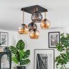 Koyoto lampa sufitowa, kula świetlna złoty, czarny, 5-punktowe