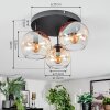 Koyoto lampa sufitowa, kula świetlna bursztynowy, przezroczysty, 3-punktowe