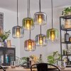 Lauden lampa wisząca, lampa wisząca niebeieski, zielony, przezroczysty, miedziany, przydymiony, 6-punktowe