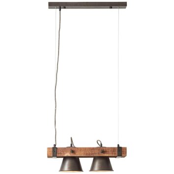 Lampa Wisząca Brilliant Plow Ciemne drewno, Czarny, 2-punktowe