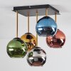 Koyoto lampa sufitowa, kula świetlna złoty, czarny, 5-punktowe
