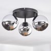 Koyoto lampa sufitowa, kula świetlna chrom, przydymiony, 3-punktowe