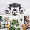 Koyoto lampa sufitowa, kula świetlna chrom, przydymiony, 3-punktowe
