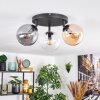 Gastor lampa sufitowa, kula świetlna bursztynowy, chrom, przezroczysty, przydymiony, 3-punktowe
