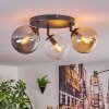 Gastor lampa sufitowa, kula świetlna bursztynowy, chrom, przezroczysty, przydymiony, 3-punktowe