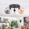 Gastor Lampa sufitowa, Kula świetlna W kolorze bursztynu, Chrom, Przezroczysty, Przydymiony, 3-punktowe