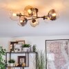 Koyoto lampa sufitowa, kula świetlna bursztynowy, przezroczysty, przydymiony, 6-punktowe