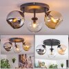 Koyoto lampa sufitowa, kula świetlna bursztynowy, chrom, przezroczysty, przydymiony, 3-punktowe