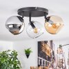 Koyoto lampa sufitowa, kula świetlna bursztynowy, chrom, przezroczysty, przydymiony, 3-punktowe