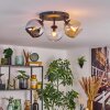 Koyoto lampa sufitowa, kula świetlna bursztynowy, chrom, przezroczysty, przydymiony, 3-punktowe