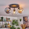 Koyoto lampa sufitowa, kula świetlna bursztynowy, chrom, przezroczysty, przydymiony, 3-punktowe